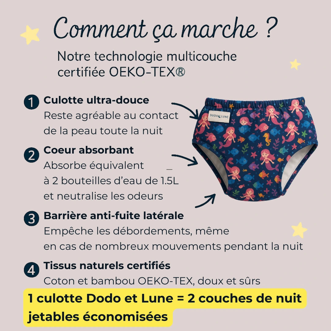 Les Culottes d'apprentissage OEKO-TEX® pour la Nuit 🌙