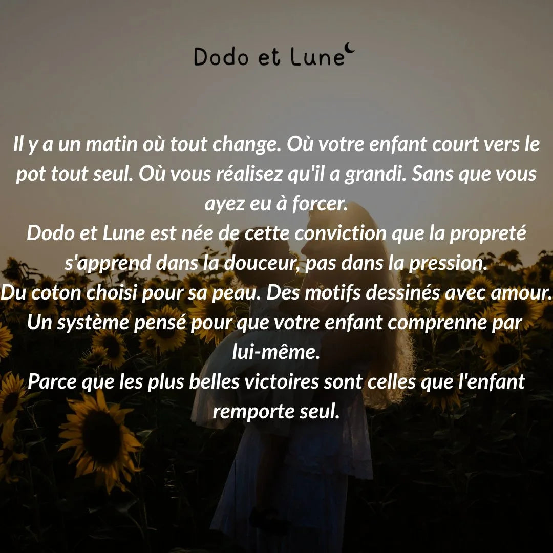Culottes d'Apprentissage Lavables 400 fois et Réutilisables - 100% Coton - Enfilage facile dès 18 mois