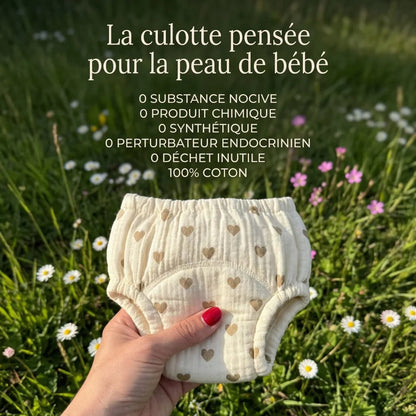 Culottes d'Apprentissage - Propre en 2-3 Semaines - 100% Coton Réutilisable - Enfilage Facile Dès 18 Mois