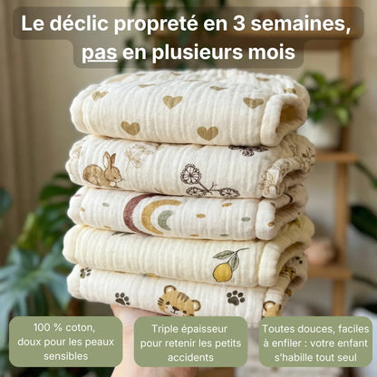 Les culottes d'apprentissage 100% coton que les enfants adorent porter