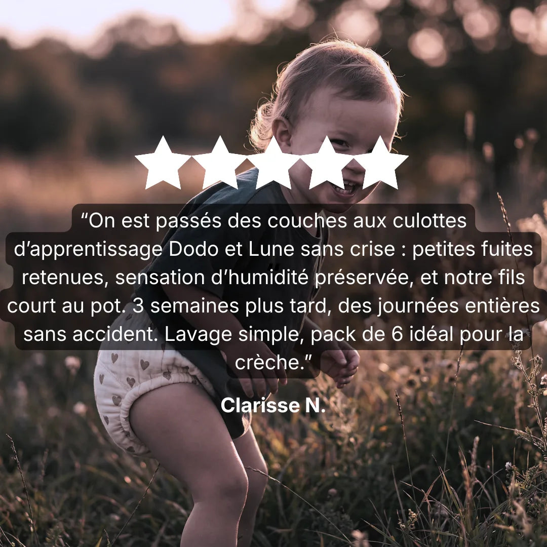 Les culottes d'apprentissage 100% coton que les enfants adorent porter