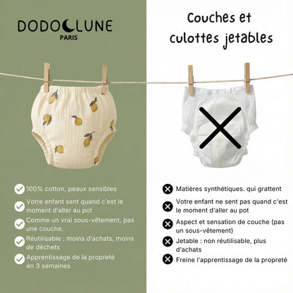 Les culottes d'apprentissage 100% coton que les enfants adorent porter