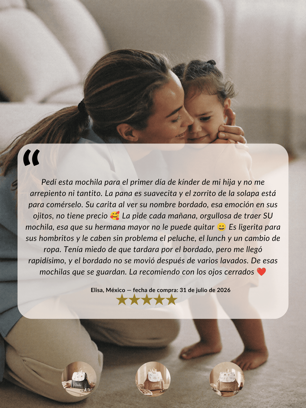 Mochila personalizada para bebé, que solo es suya – Mi Primera Mochila™